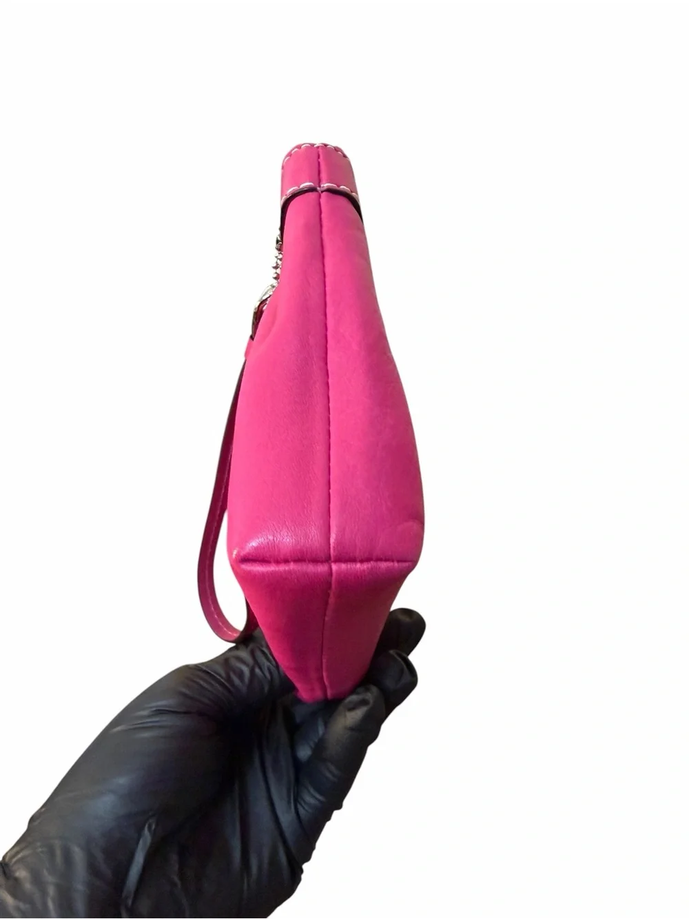 Coach Hot Pink Leather Wristlet w/COA (A558) - Picture 5 of 10